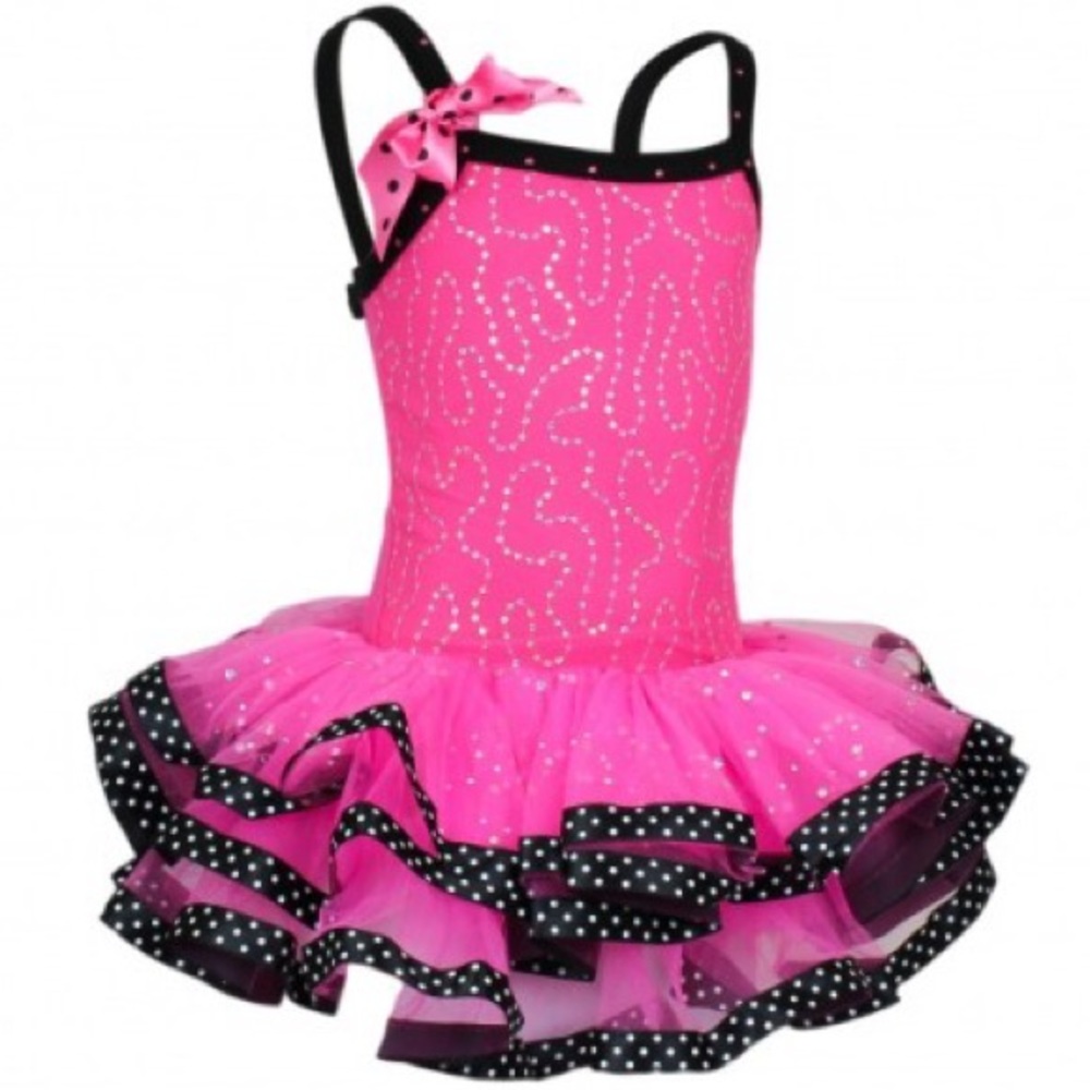 Popatu Hot Pink Ribbon Ballet Dance Dress